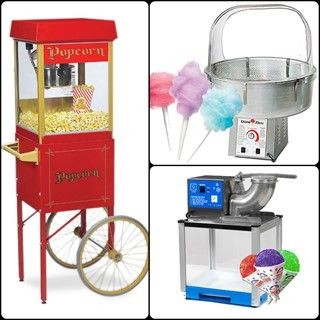 concessions, popcorn, cotton candy, snow cone, machine